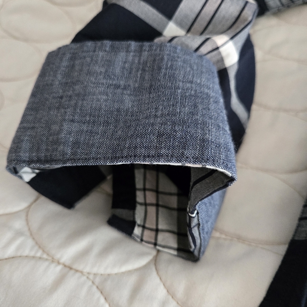 Banana Republic Untucked Slim Fit Shirt Mens M Plaid Button Up New Cuff Sleeve - Picture 7 of 8